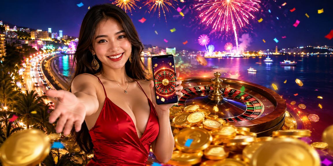 Khung cảnh lễ hội roulette sôi động tại Phan Thiết Việt Nam buổi tối